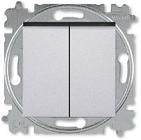 Переключатель без рамки ABB EPJ Levit 2-кл. проходной серебро/дымчатый чёрный картинка